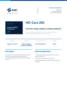 First page of technical data sheet