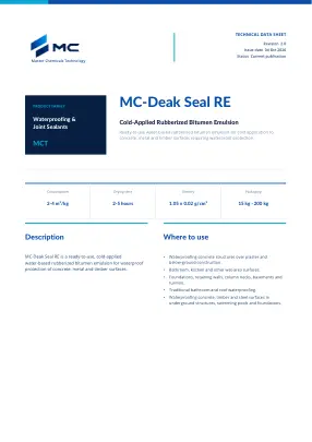 First page of technical data sheet