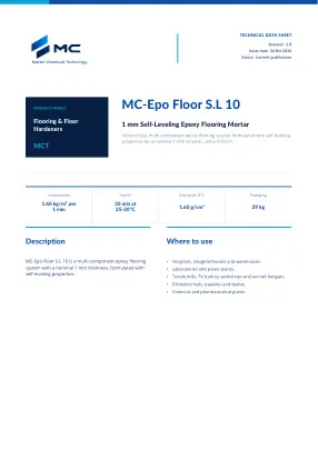 First page of technical data sheet