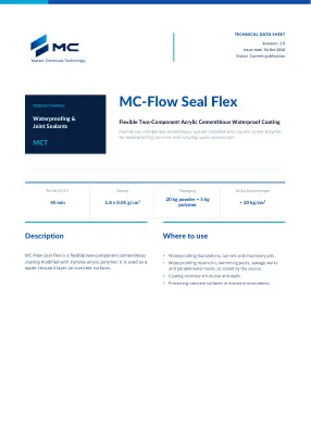 First page of technical data sheet