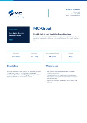 First page of technical data sheet