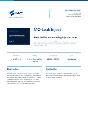 First page of technical data sheet