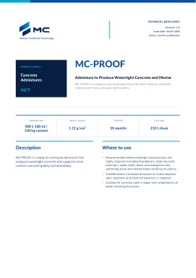First page of technical data sheet