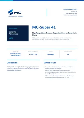 First page of technical data sheet